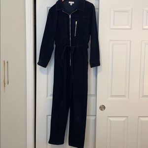 Navy topshop corduroy jumpsuit